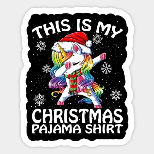 This is my Christmas Pajama Shirt Unicorn Sticker